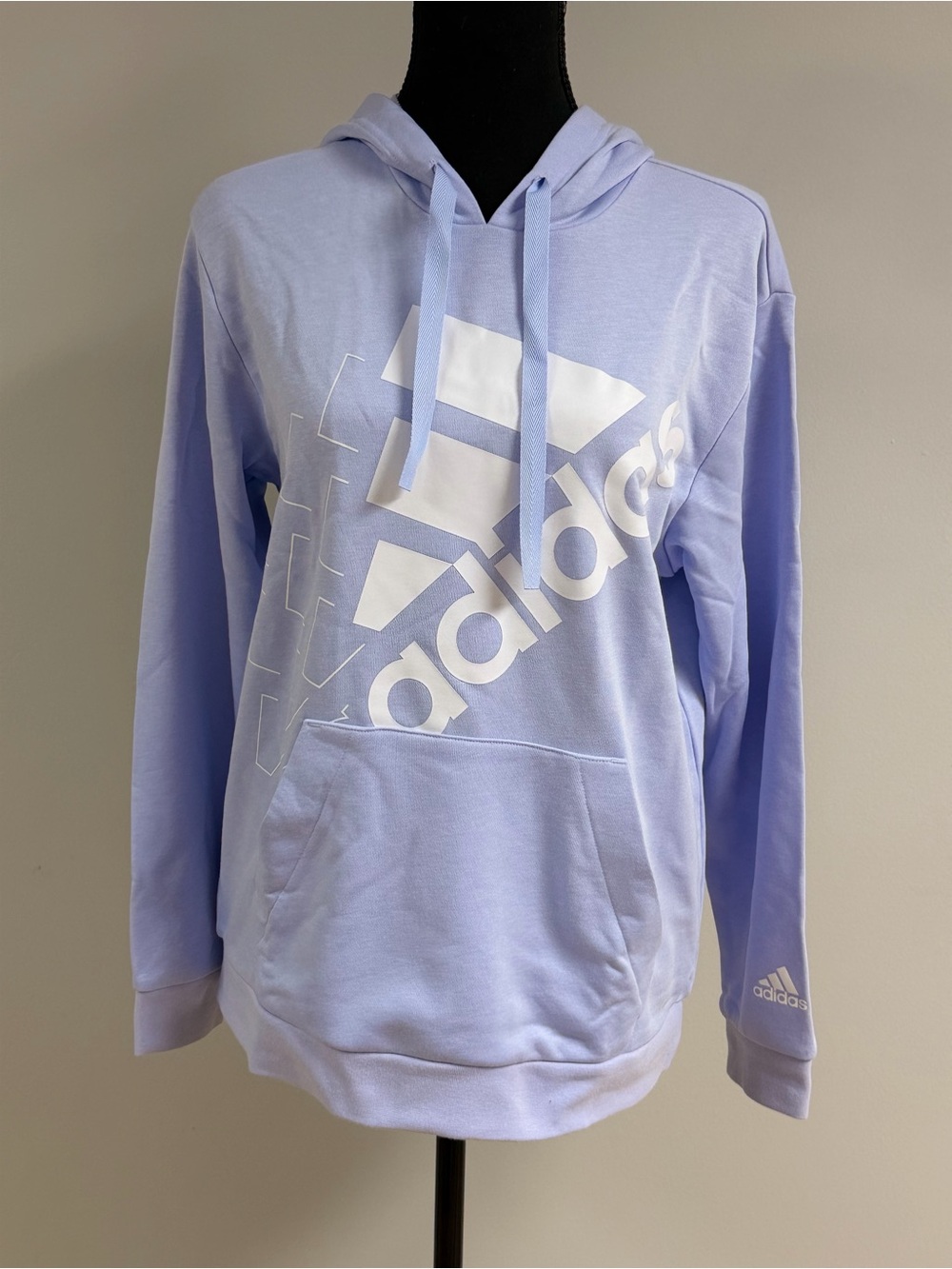adidas Men’s Lavender Crewneck Hoodie with White Logo